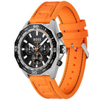 Hugo Boss Energy 1513970 Silver Case Black Dial Orange Rubber Men's Watch