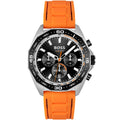 Hugo Boss Energy 1513970 Silver Case Black Dial Orange Rubber Men's Watch