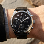 Hugo Boss View 1513987 Silver Case Black Dial Black Leather Men's Watch