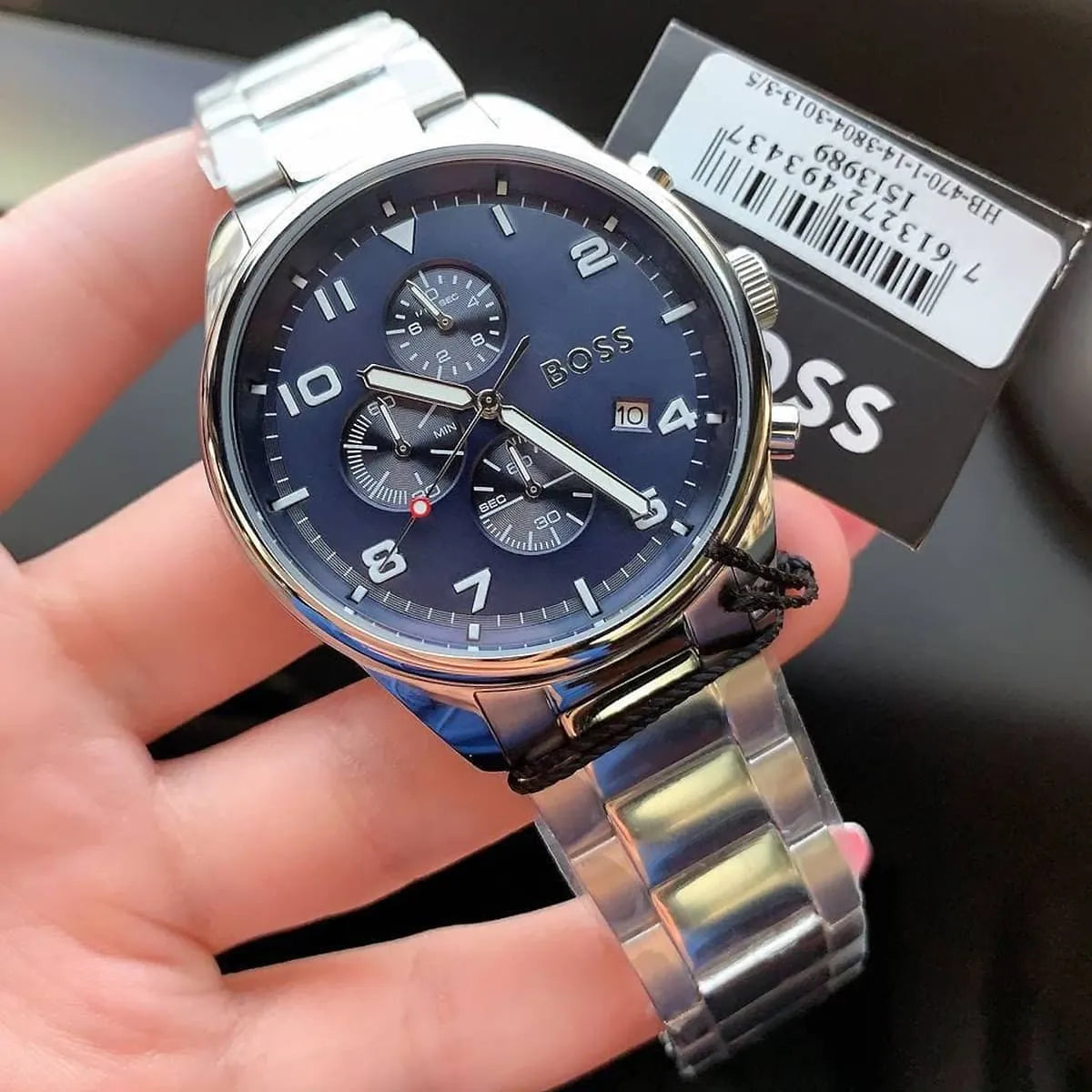 Hugo Boss View 1513989 Silver Case Blue Dial Silver Metal Men's Watch