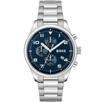 Hugo Boss View 1513989 Silver Case Blue Dial Silver Metal Men's Watch