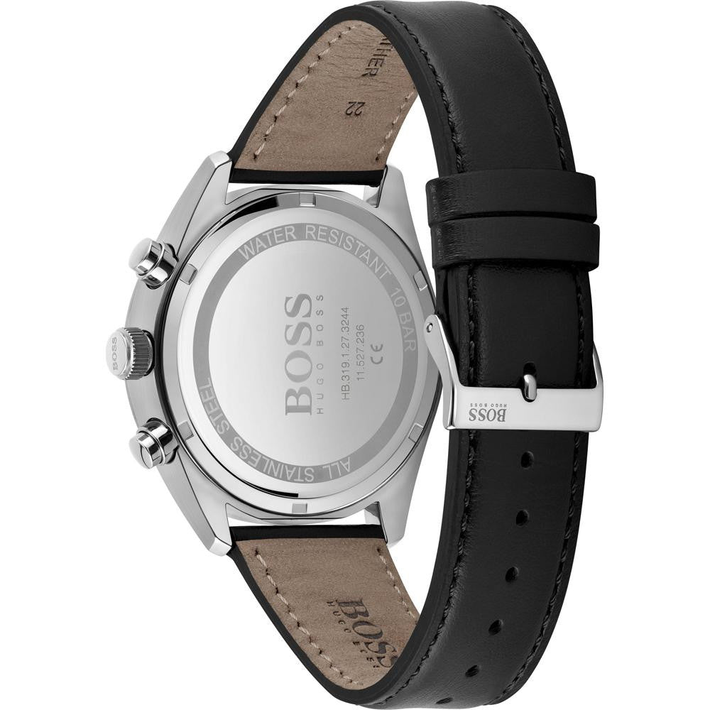 Hugo Boss View 1513990 Black Case Beige Dial Brown Leather Men's Watch
