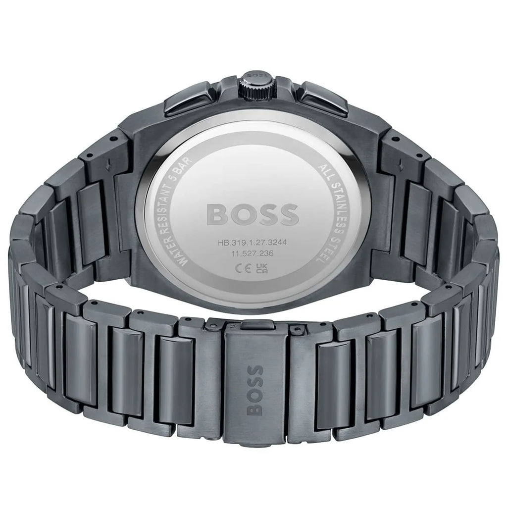 Hugo Boss Steer 1513996 Gray Ion-Plated Stainless Steel Gray Dial Men's Watch