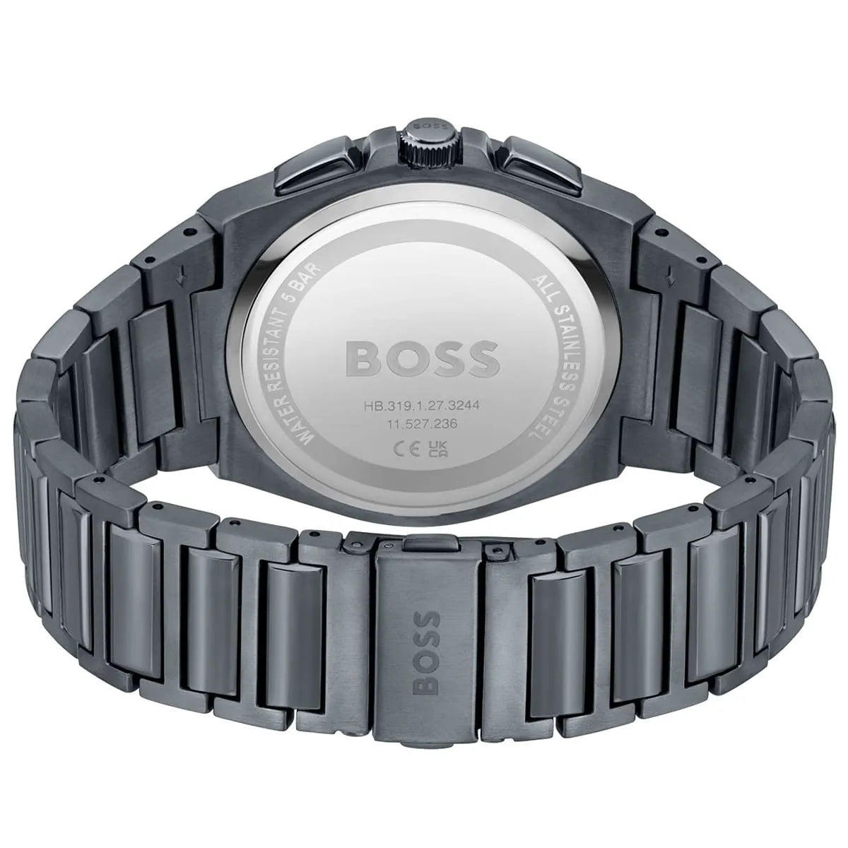 Hugo Boss Steer 1513996 Gray Ion-Plated Stainless Steel Gray Dial Men's Watch