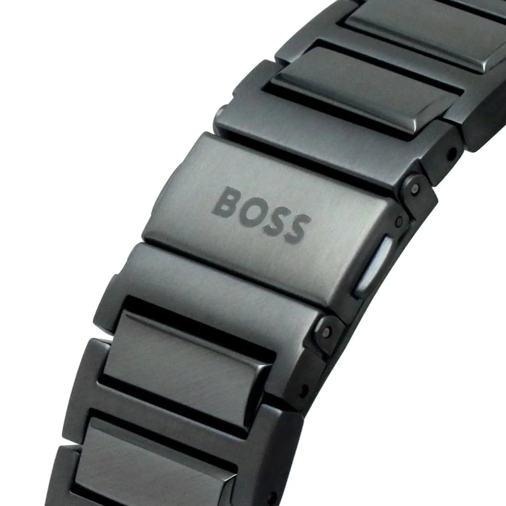 Hugo Boss Steer 1513996 Gray Ion-Plated Stainless Steel Gray Dial Men's Watch