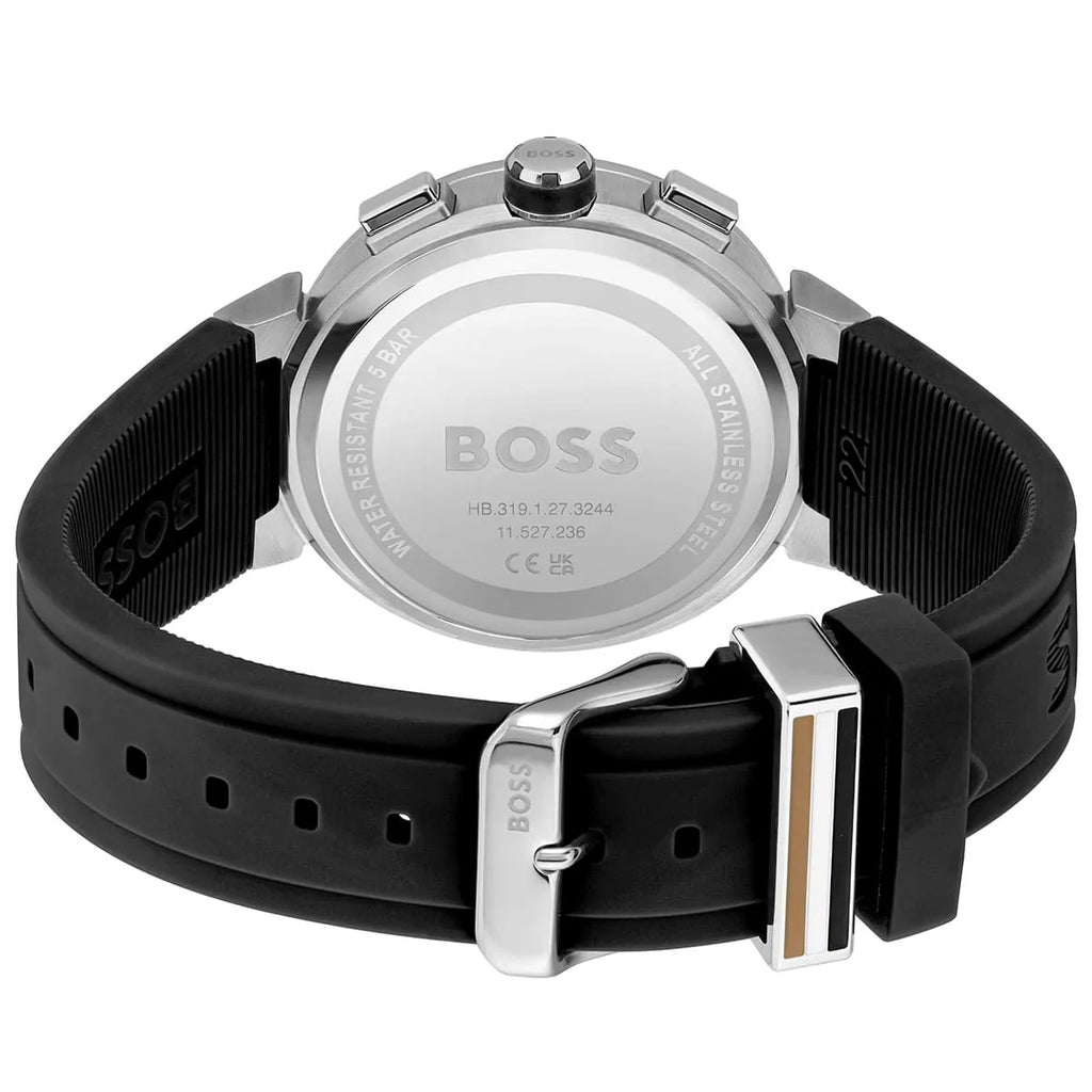 Hugo Boss One 1513997 Silver Stainless Steel Black Silicone Chronograph Watch