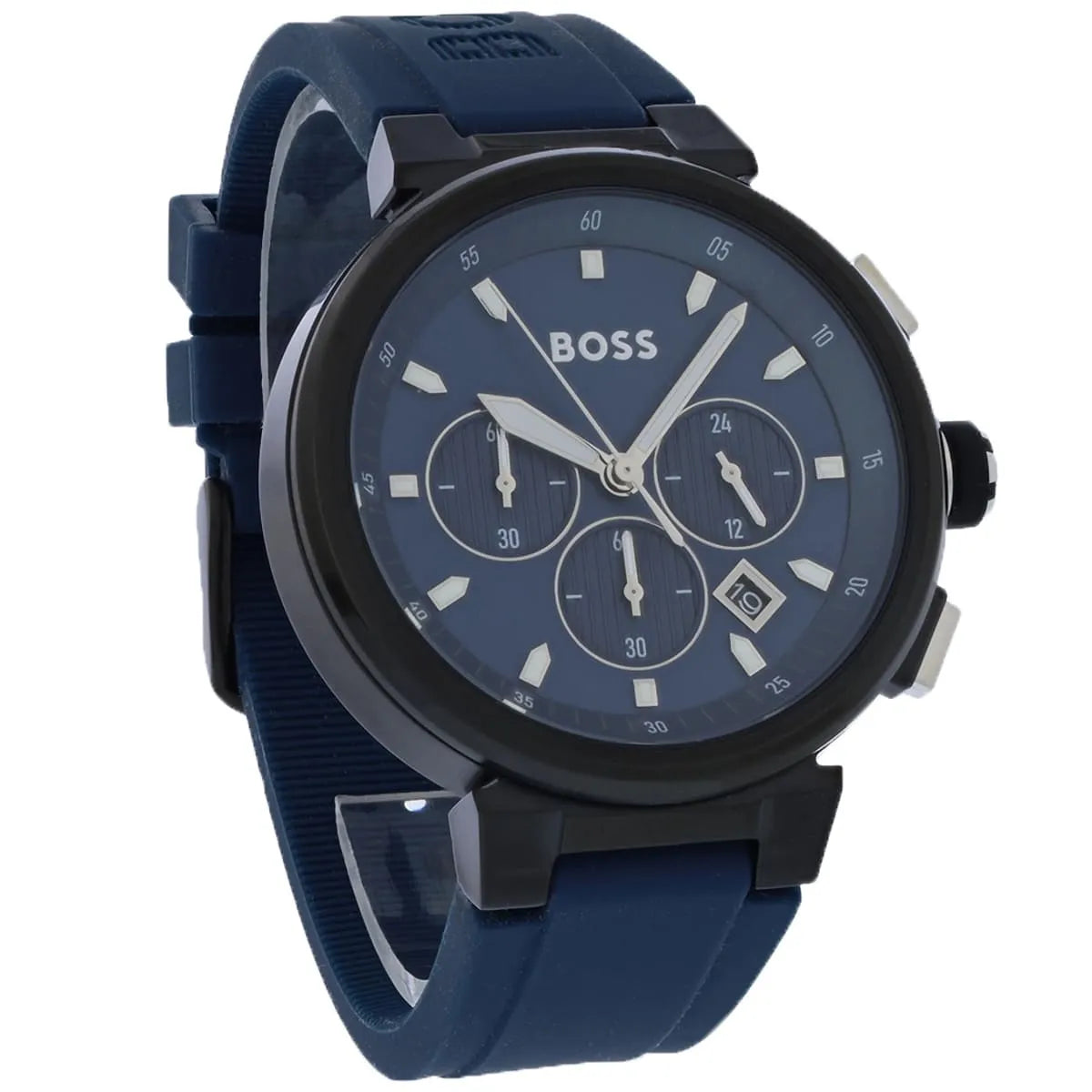 Hugo Boss Runner 1513998 Black Case Blue Dial Blue Rubber Men's Watch