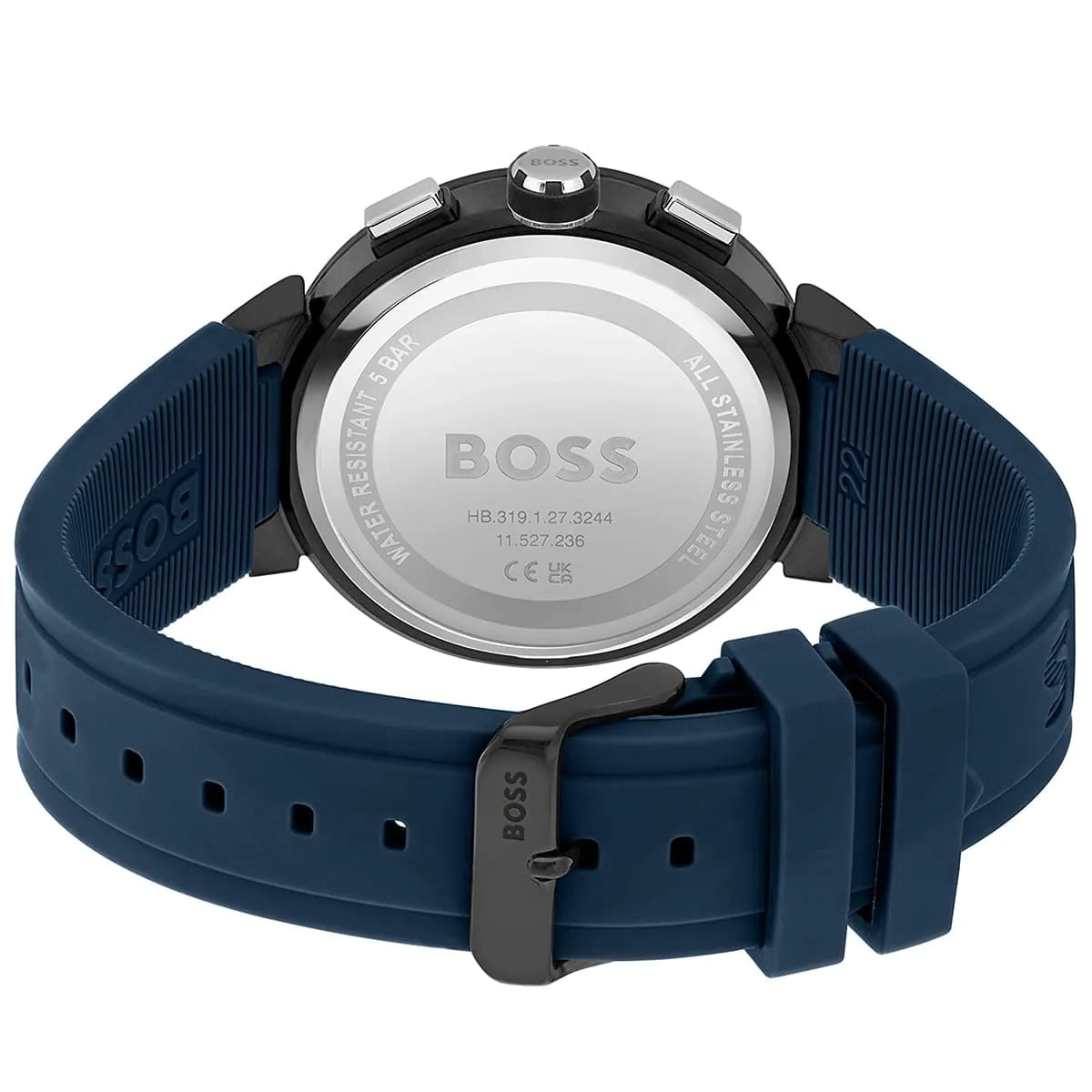 Hugo Boss Runner 1513998 Black Case Blue Dial Blue Rubber Men's Watch