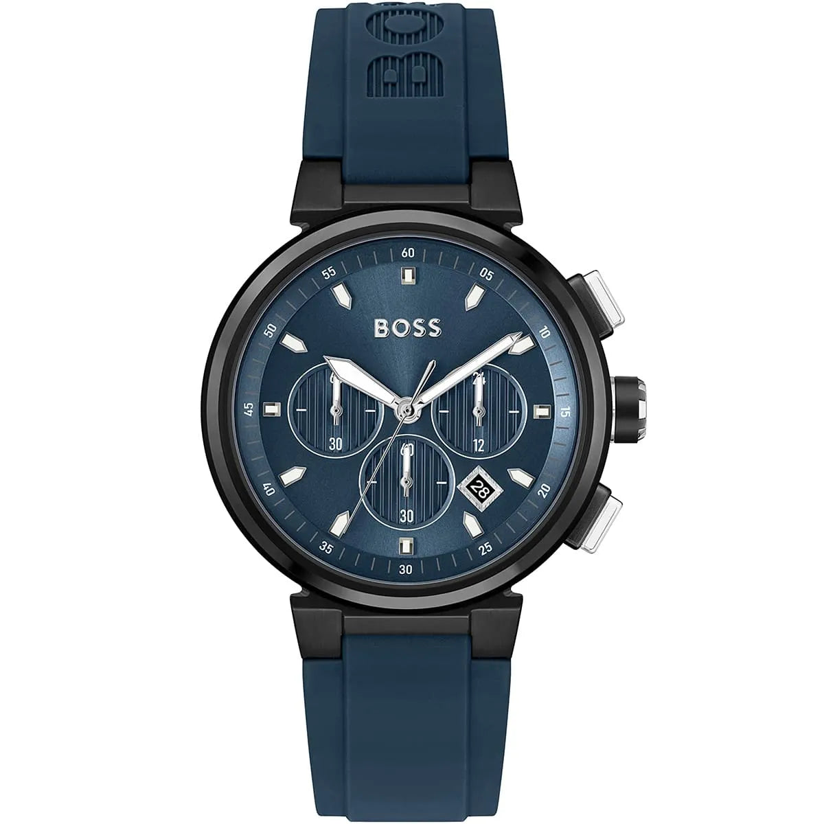 Hugo Boss Runner 1513998 Black Case Blue Dial Blue Rubber Men's Watch