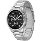 Hugo Boss View 1514008 Silver Case Black Dial Silver Metal Men's Watch