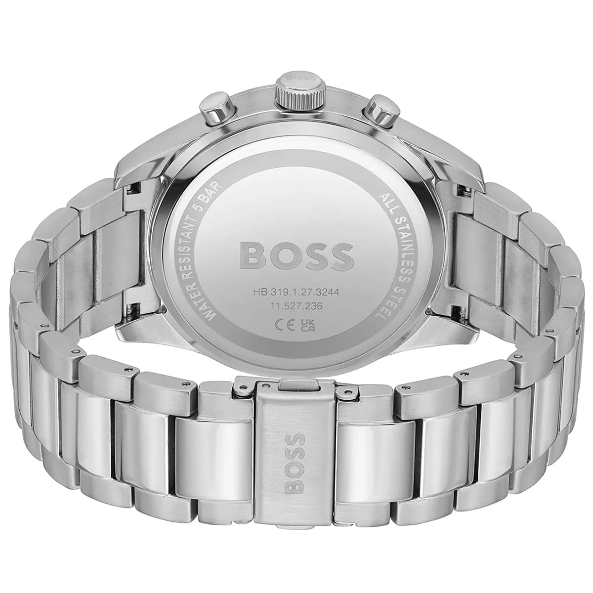 Hugo Boss View 1514008 Silver Case Black Dial Silver Metal Men's Watch