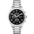 Hugo Boss View 1514008 Silver Case Black Dial Silver Metal Men's Watch