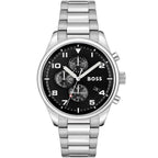 Hugo Boss View 1514008 Silver Case Black Dial Silver Metal Men's Watch