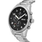 Hugo Boss View 1514008 Silver Case Black Dial Silver Metal Men's Watch