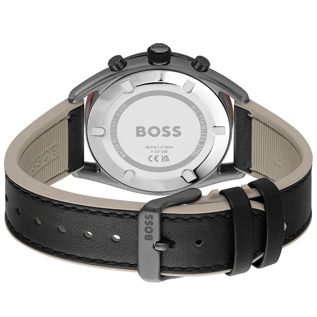 Hugo Boss Centre Court 1514024 Gunmetal Case Champagne Dial Black Rubber Men's Watch