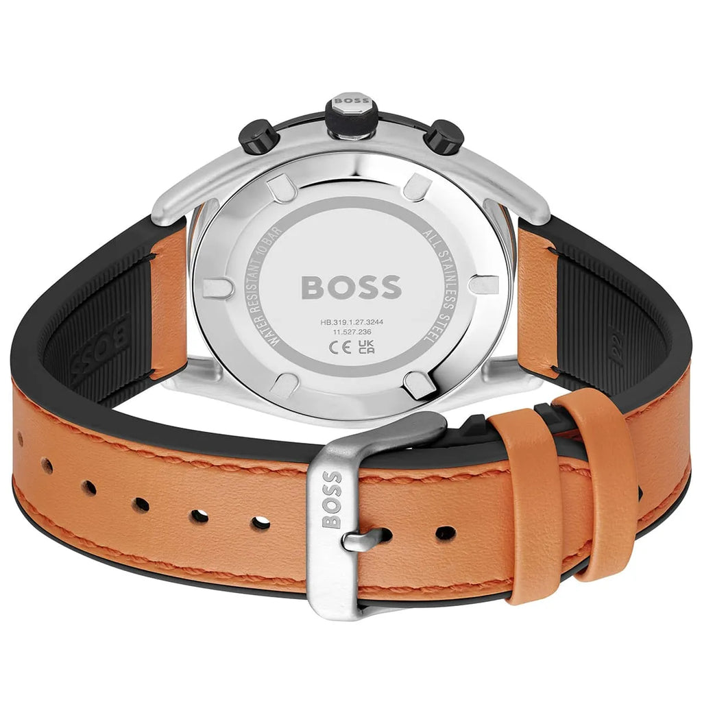 Hugo Boss Centre Court 1514025 Black Case Black Dial Orange Rubber Men's Watch