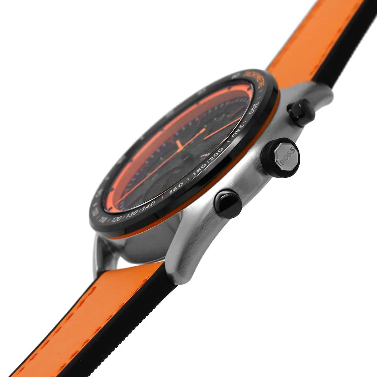 Hugo Boss Centre Court 1514025 Black Case Black Dial Orange Rubber Men's Watch