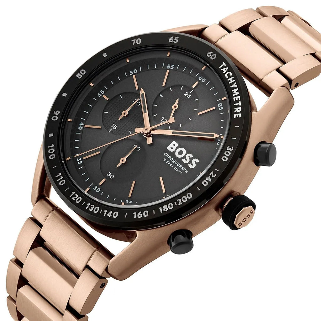 Hugo Boss Centre Court 1514027 Gold Ion-Plated Stainless Steel Black Dial Men's Watch