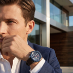 Hugo Boss Solgrade 1514030 Silver Case Blue Dial Brown Leather Men's Watch