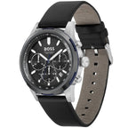 Hugo Boss Solgrade 1514031 Grey Case Black Dial Black Leather Men's Watch