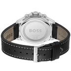 Hugo Boss Troper 1514055 Silver Case Black Dial Black Leather Men's Watch