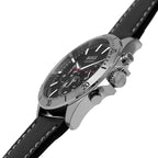Hugo Boss Troper 1514055 Silver Case Black Dial Black Leather Men's Watch