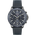 Hugo Boss Troper 1514056 Silver Case Blue Dial Blue Leather Men's Watch