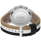 Hugo Boss View 1514062 Silver Case Black Dial Multicolored Textile Men's Watch