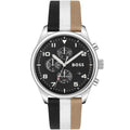 Hugo Boss View 1514062 Silver Case Black Dial Multicolored Textile Men's Watch