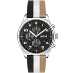Hugo Boss View 1514062 Silver Case Black Dial Multicolored Textile Men's Watch