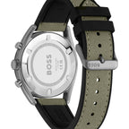 Hugo Boss Top 1514092 Grey Ion-Plated Case Olive Green Dial Olive Canvas Men's Watch