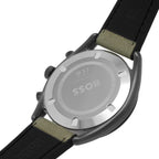 Hugo Boss Top 1514092 Grey Ion-Plated Case Olive Green Dial Olive Canvas Men's Watch