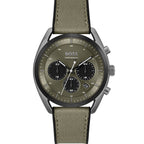 Hugo Boss Top 1514092 Grey Ion-Plated Case Olive Green Dial Olive Canvas Men's Watch