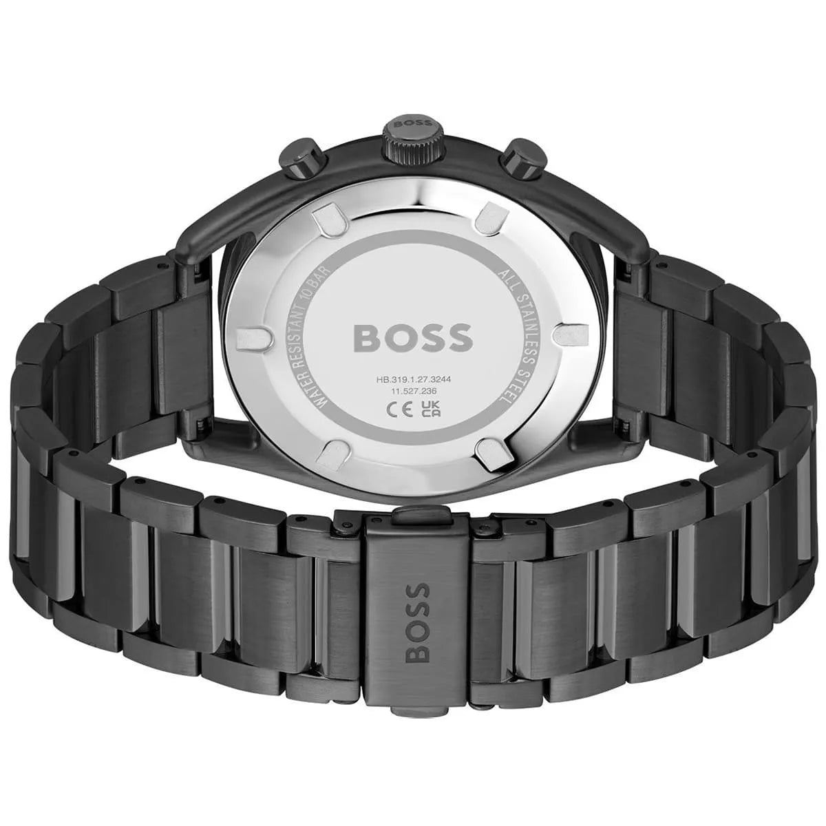 Hugo Boss Top 1514095 Black Ion-Plated Case Rose Gold Dial Black Metal Men's Watch
