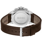 Hugo Boss Troper 1514098 Silver Case Green Dial Brown Leather Men's Watch