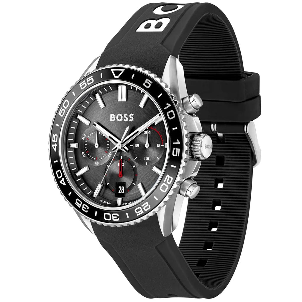 Hugo Boss Runner 1514141 Black Case Black Dial Black Rubber Men's Watch