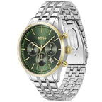 Hugo Boss Avery 1514159 Silver Gold Case Green Dial Silver Metal Men's Watch