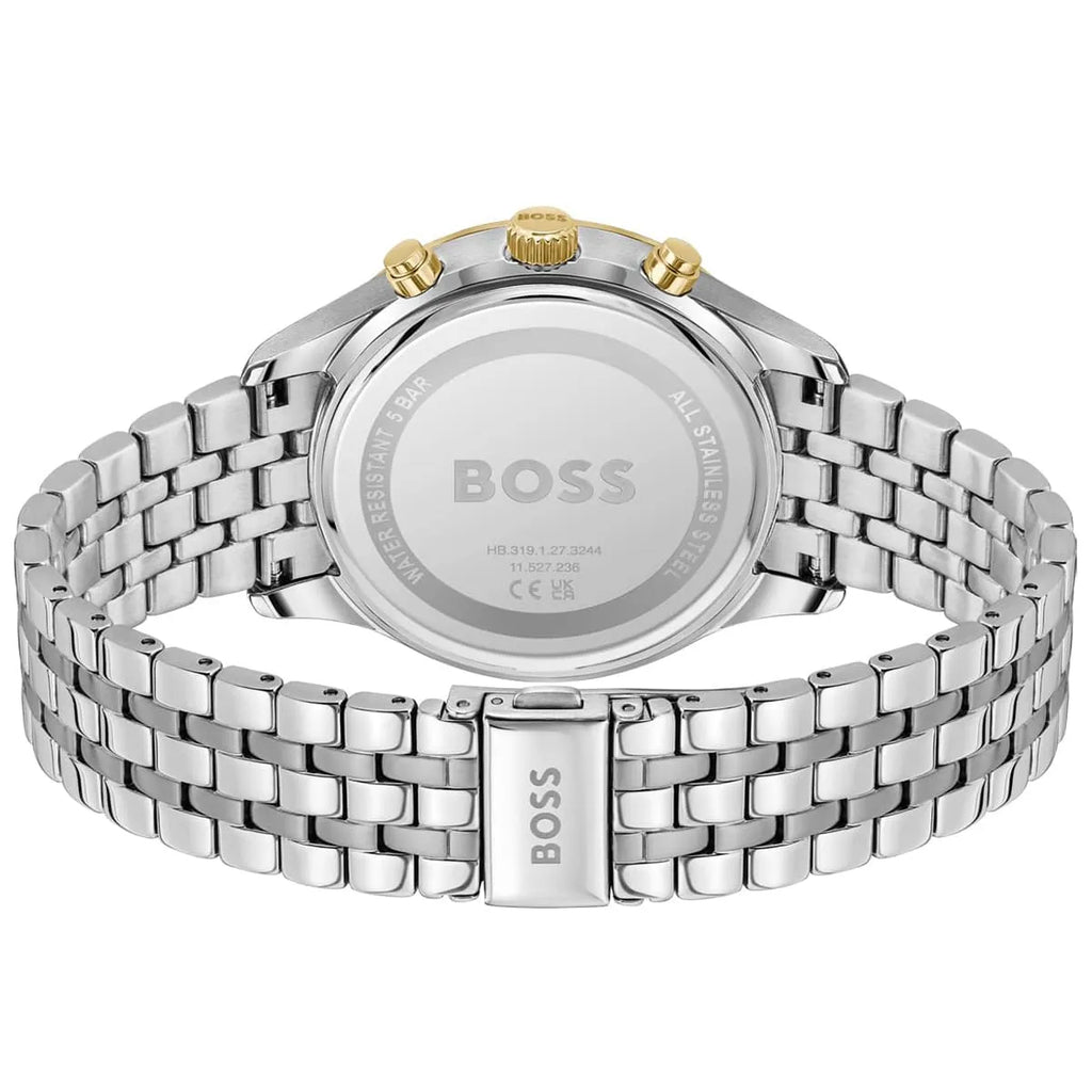 Hugo Boss Avery 1514159 Silver Gold Case Green Dial Silver Metal Men's Watch