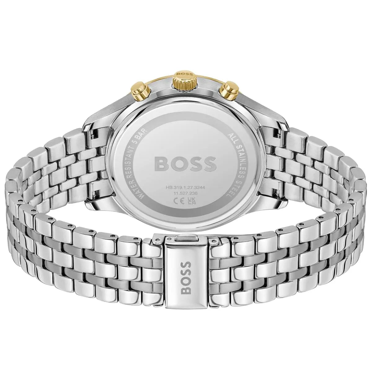 Hugo Boss Avery 1514159 Silver Gold Case Green Dial Silver Metal Men's Watch