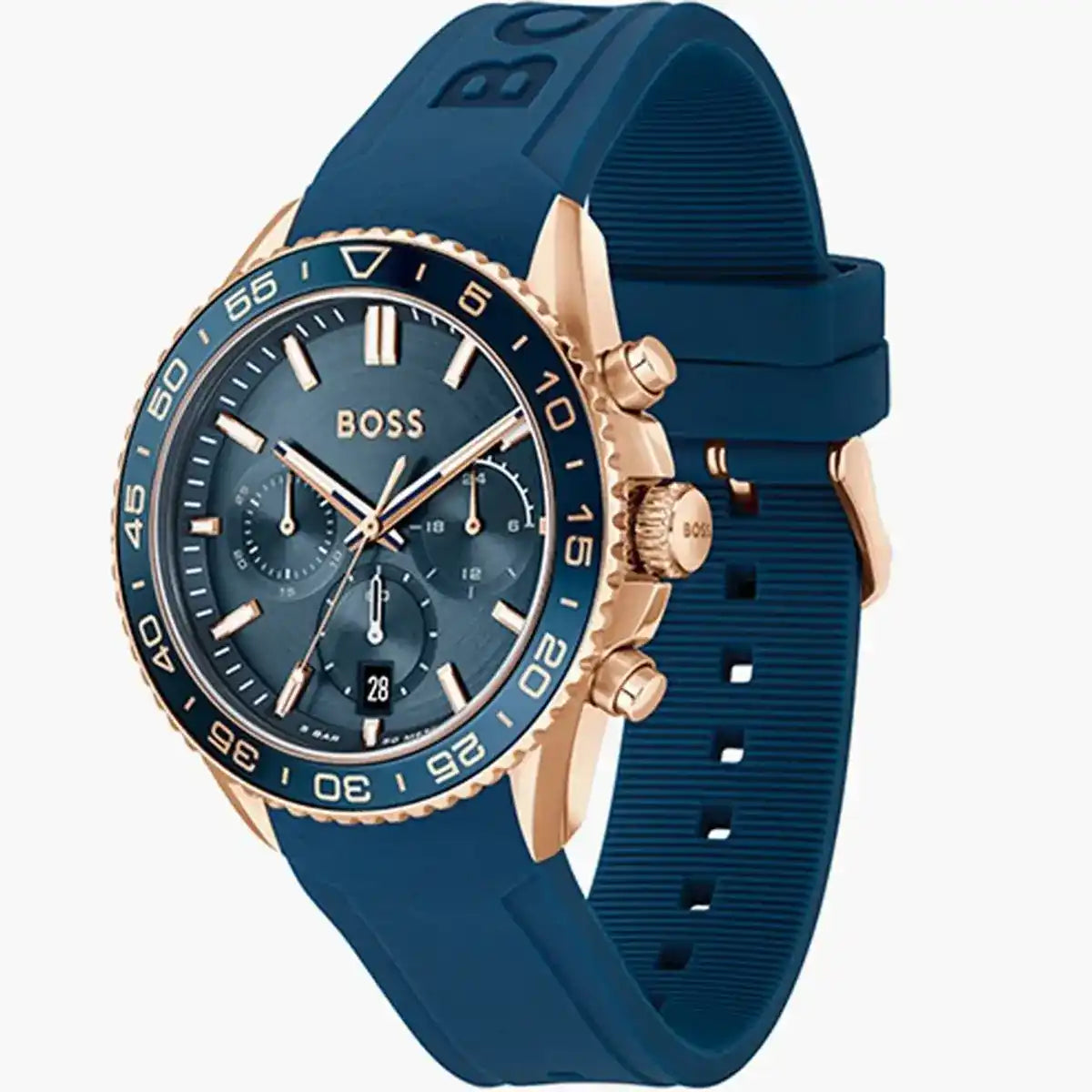 Hugo Boss Admiral 1514169 Chronograph Blue Dial Rose Gold-Tone Men's Watch