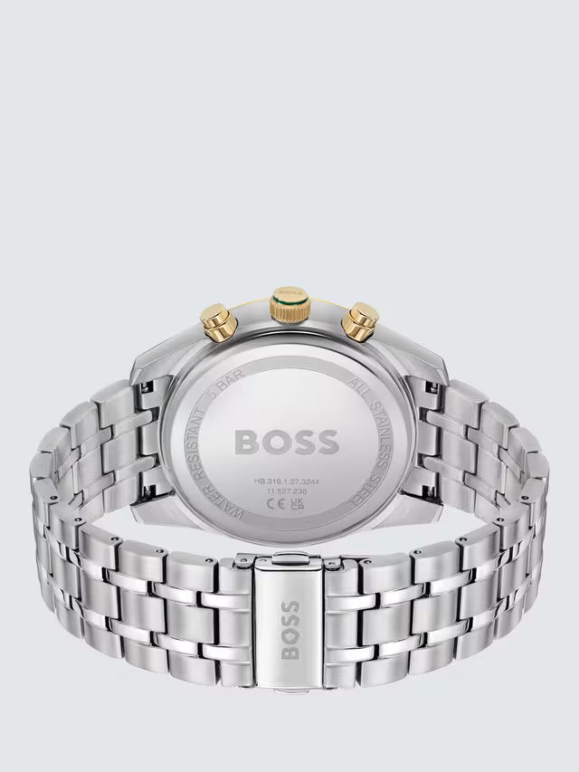 Hugo Boss Sky Traveller 1514195 Silver Gold Case Green Dial Silver Metal Men's Watch