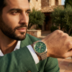 Hugo Boss Sky Traveller 1514195 Silver Gold Case Green Dial Silver Metal Men's Watch