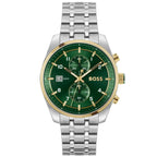 Hugo Boss Sky Traveller 1514195 Silver Gold Case Green Dial Silver Metal Men's Watch