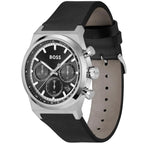 Hugo Boss Candor 1514218 Chronograph Black Dial Black Leather Men's Watch