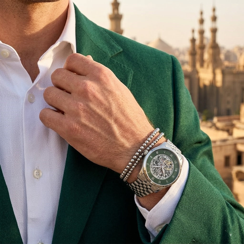Hugo Boss Principle 1514236 Automatic Skeleton Green Dial Silver Stainless Steel Men's Watch