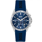 Hugo Boss Strike 1514239 Chronograph Blue Dial Navy Blue Rubber Men's Watch