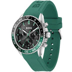 Hugo Boss Runner 1514246 Silver Case Black Dial Green Rubber Men's Watch