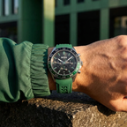 Hugo Boss Runner 1514246 Silver Case Black Dial Green Rubber Men's Watch