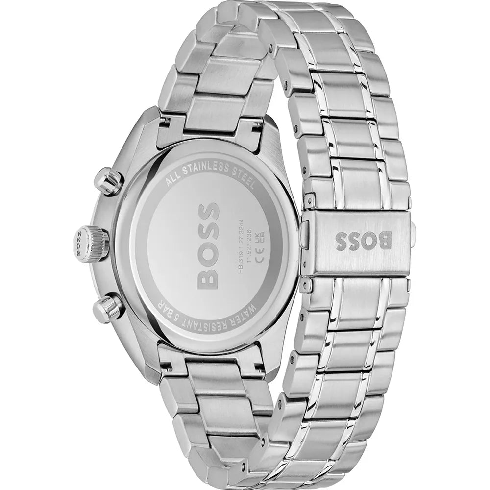 Hugo Boss Grand Prix 1514251 Chronograph Black Dial Silver Stainless Steel Men's Watch