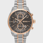 Hugo Boss Steer 1514252 Two-Tone Silver & Rose Gold Grey Dial Men's Watch